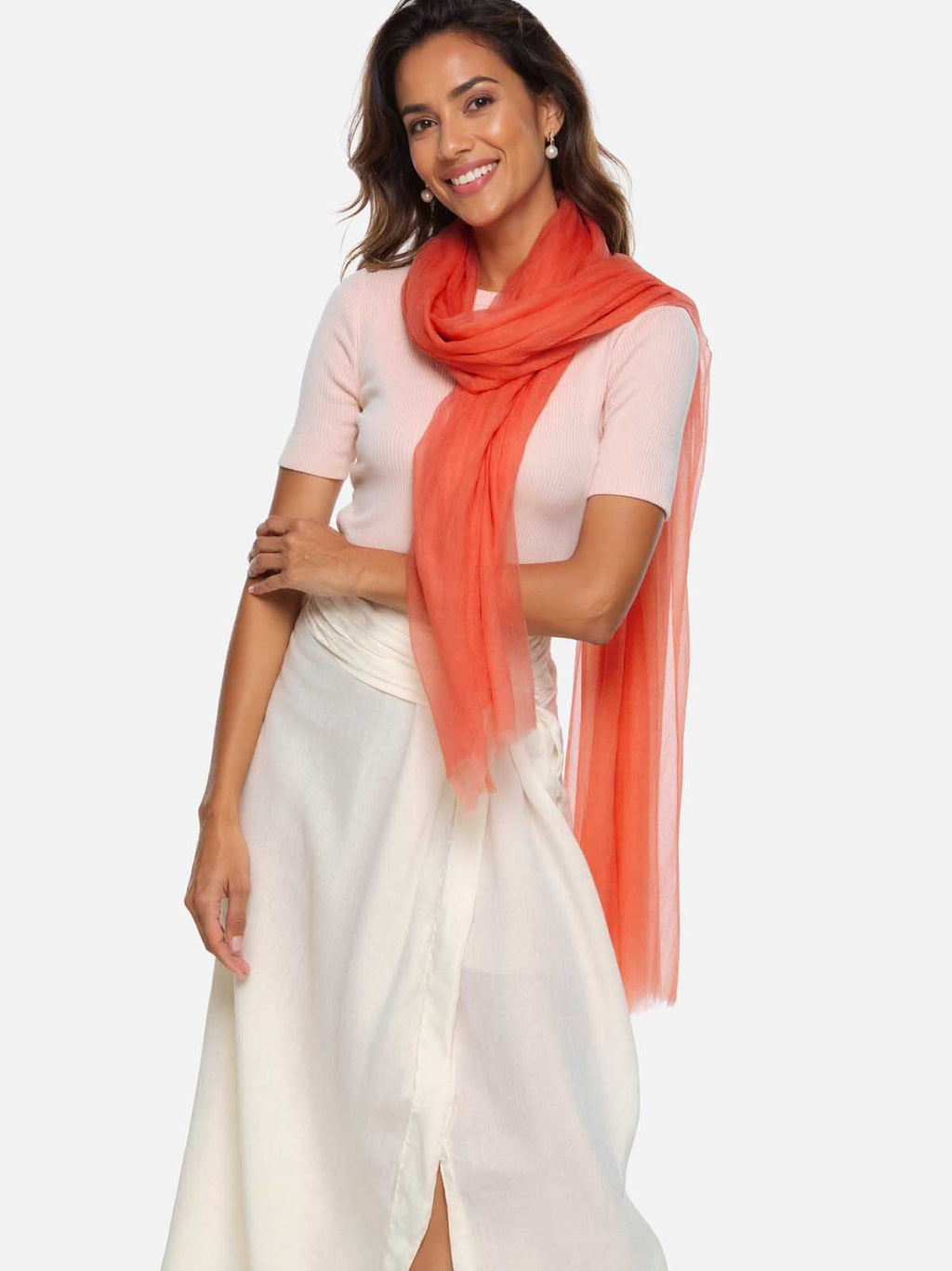 Featherlight Camellia Cashmere Scarf