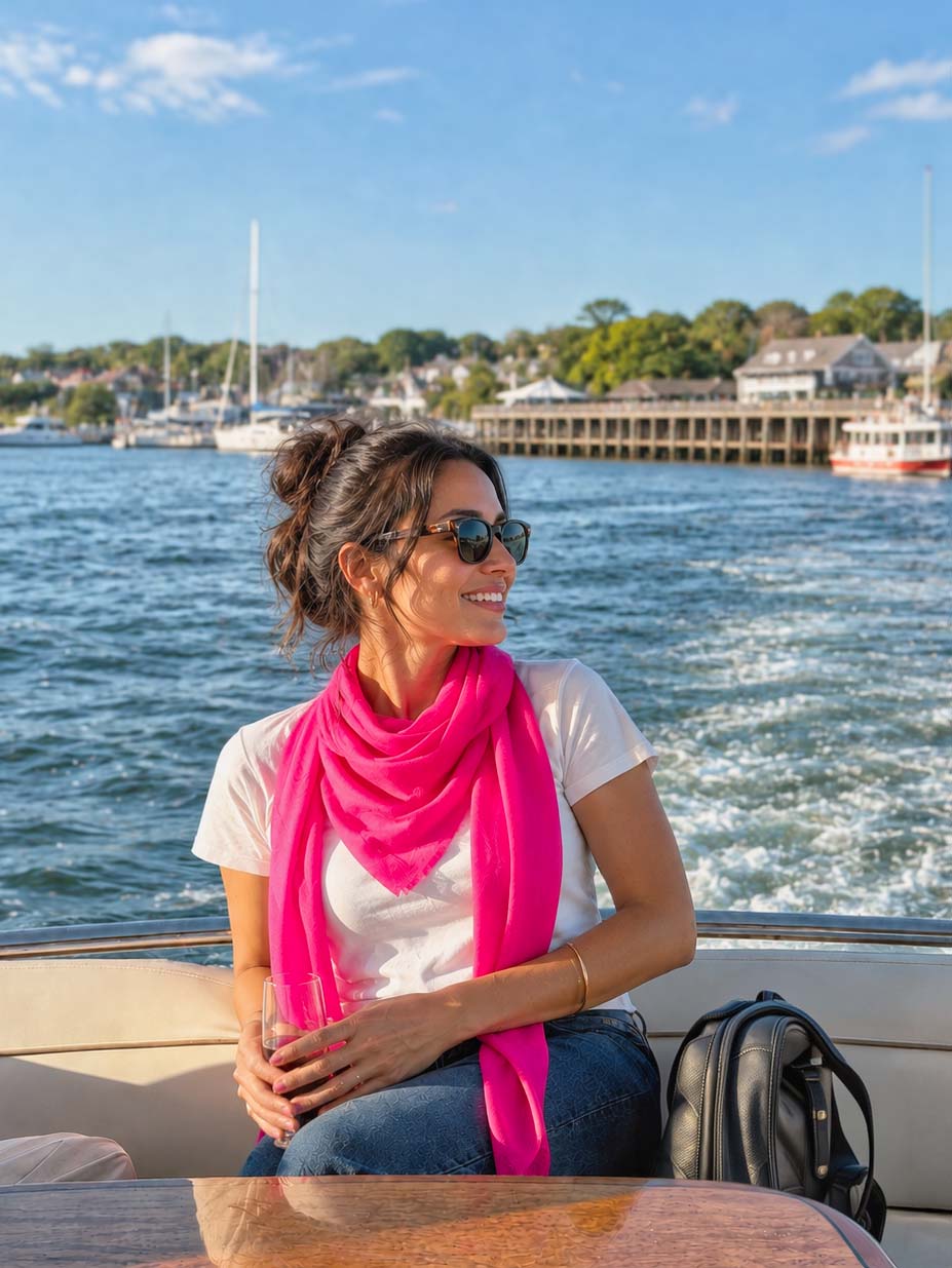 Square - Featherlight Solid Cashmere Scarf - Fuchsia