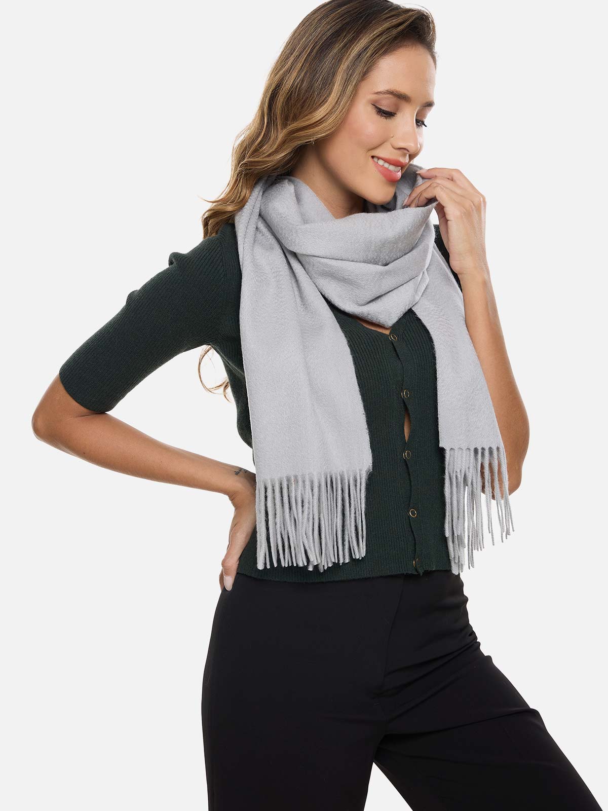 Silver Cashmere Scarf
