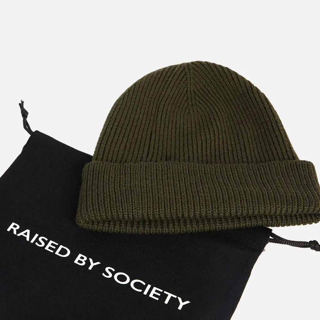 ARMY GREEN SHORT BEANIE