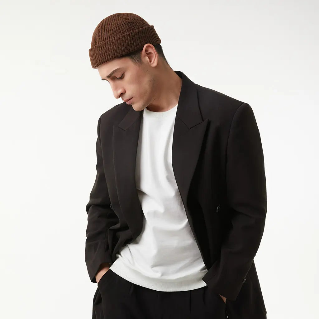 COFFEE BROWN FISHERMAN BEANIE