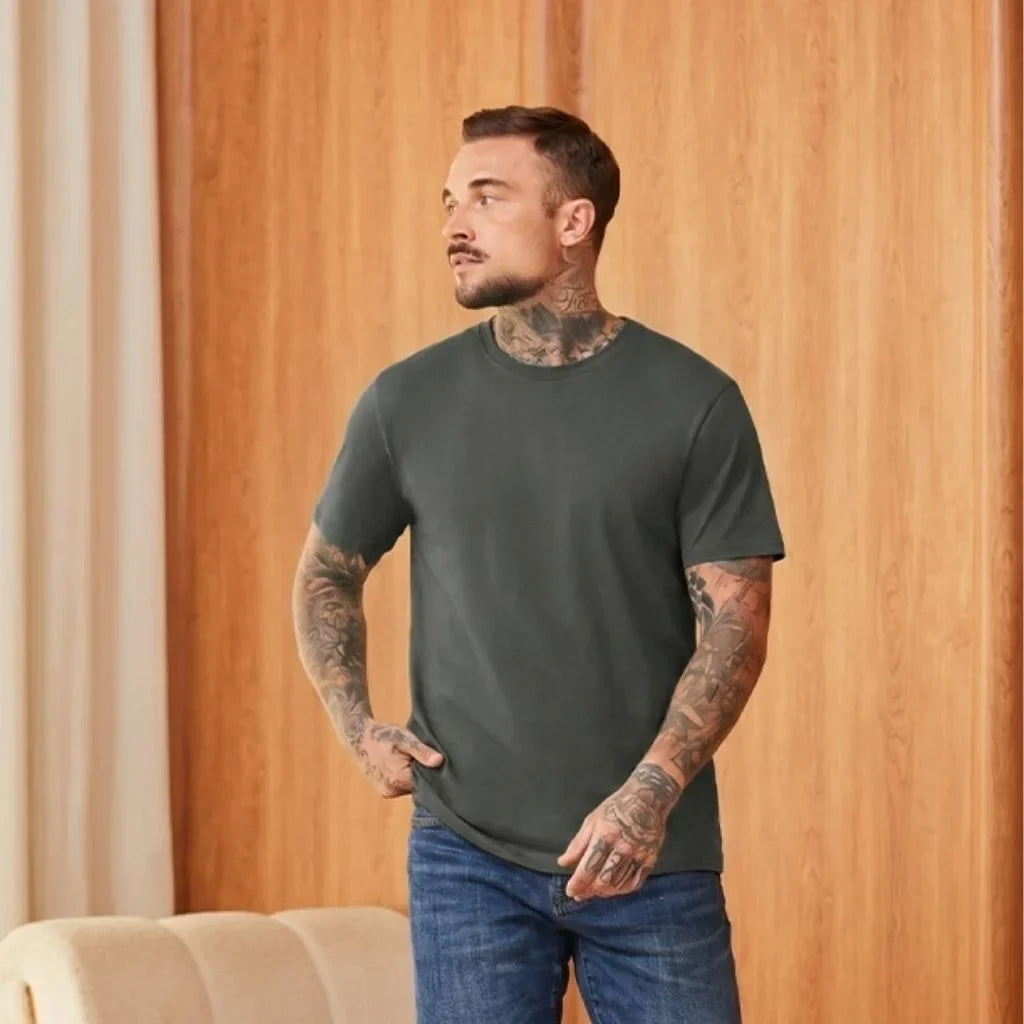 MILITARY GREEN LOOPWHEELED T-SHIRT 2-PACK