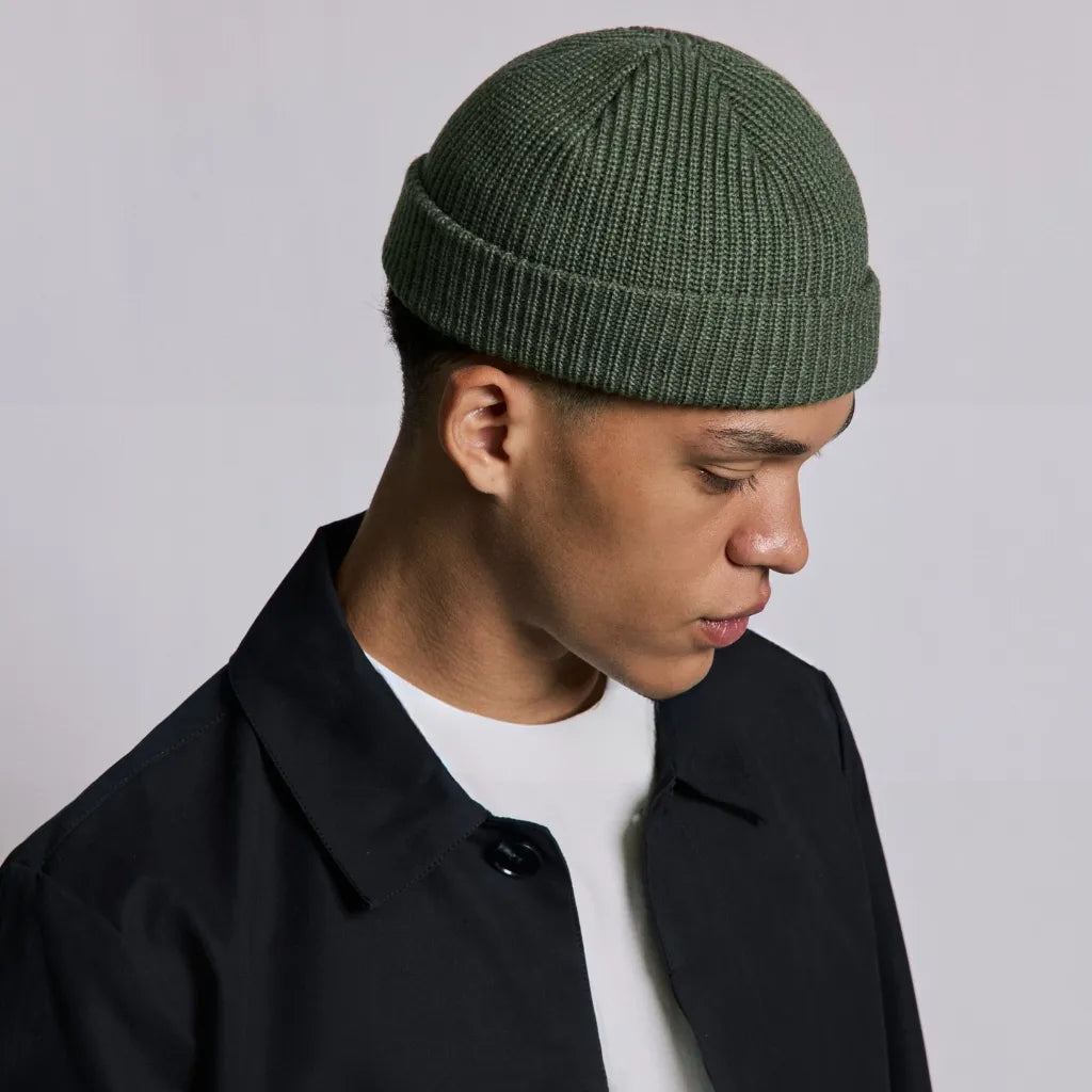 MILITARY GREEN FISHERMAN BEANIE