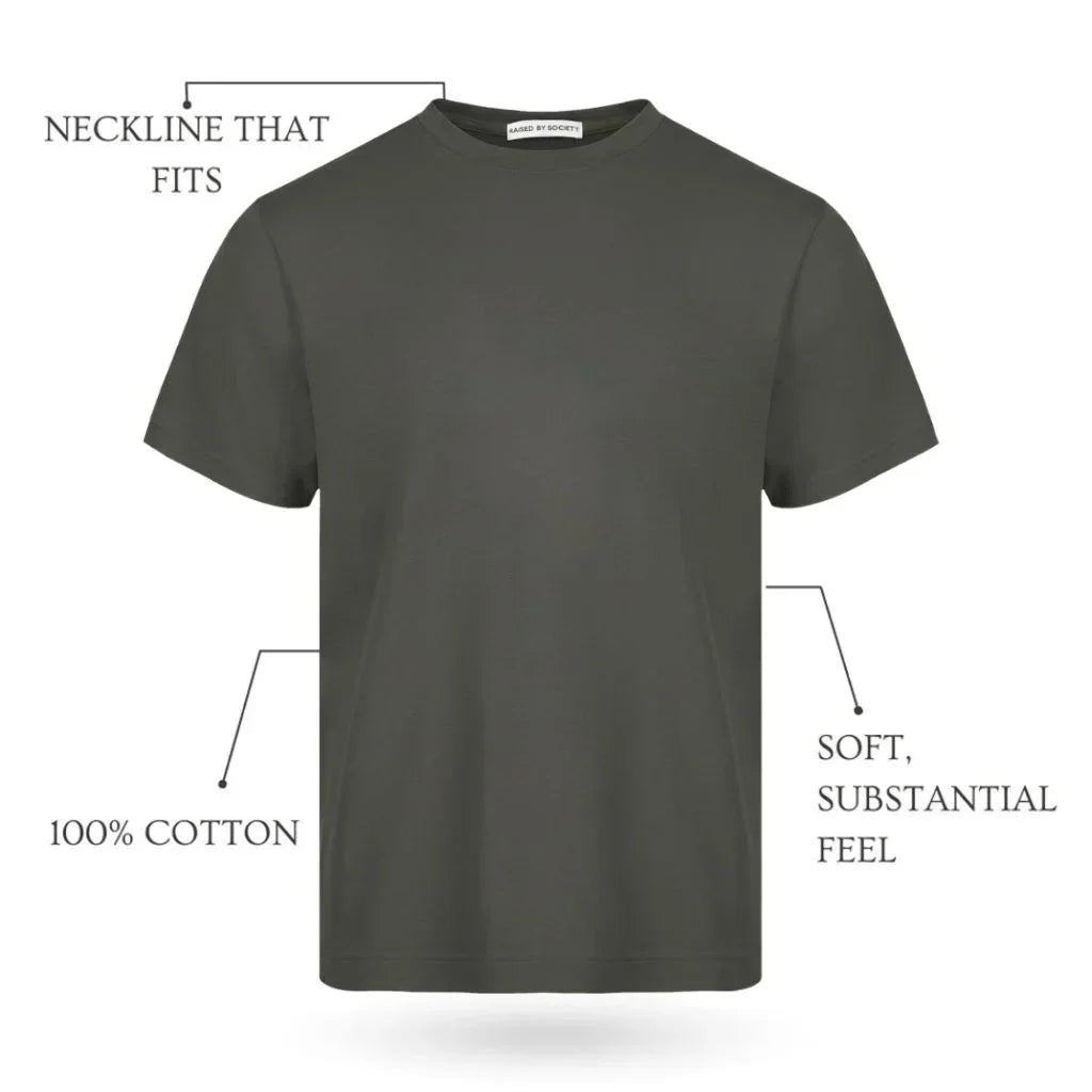 MILITARY GREEN LOOPWHEELED T-SHIRT 3-PACK
