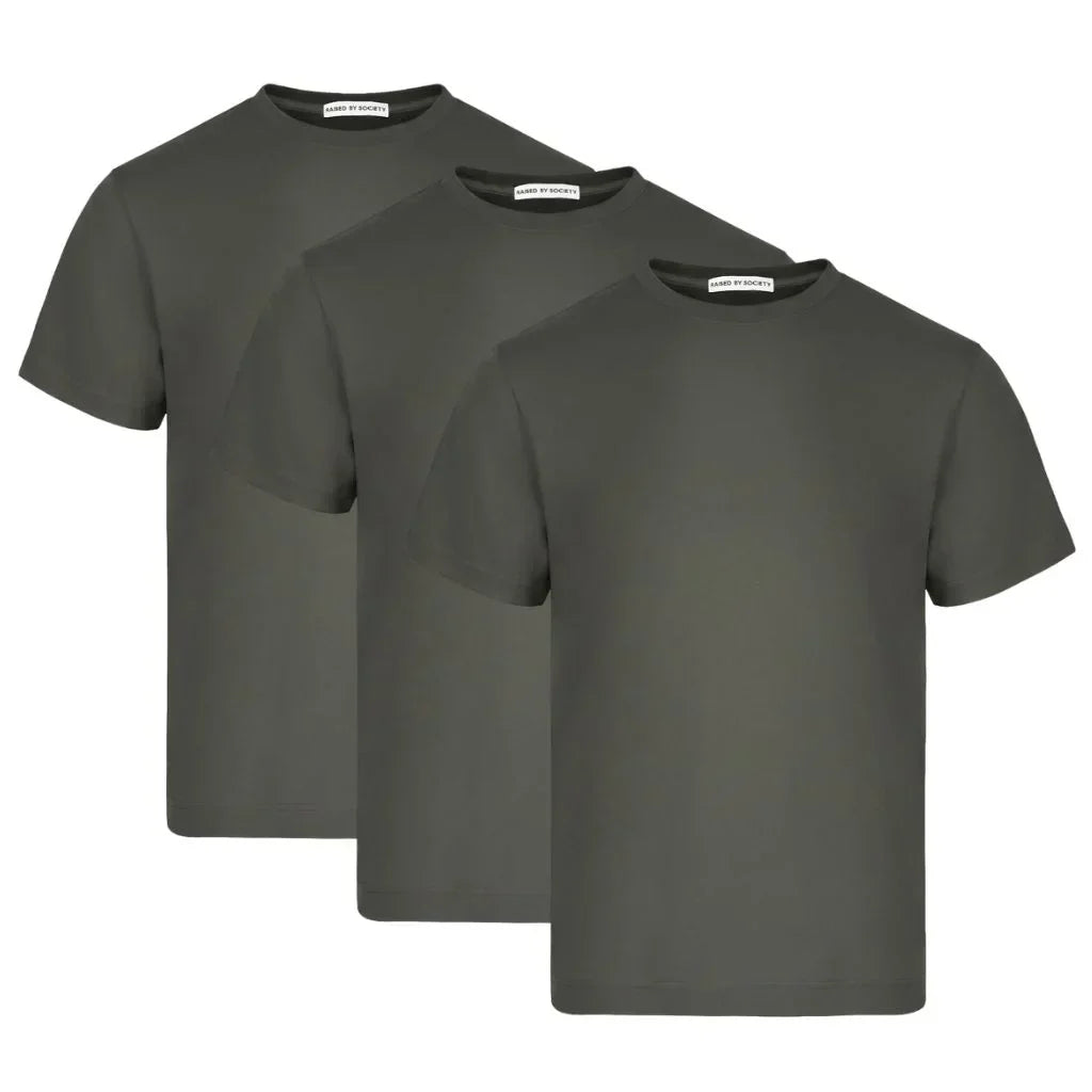MILITARY GREEN LOOPWHEELED T-SHIRT 3-PACK