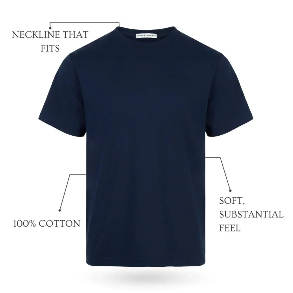 NAVY LOOPWHEELED T-SHIRT 3-PACK
