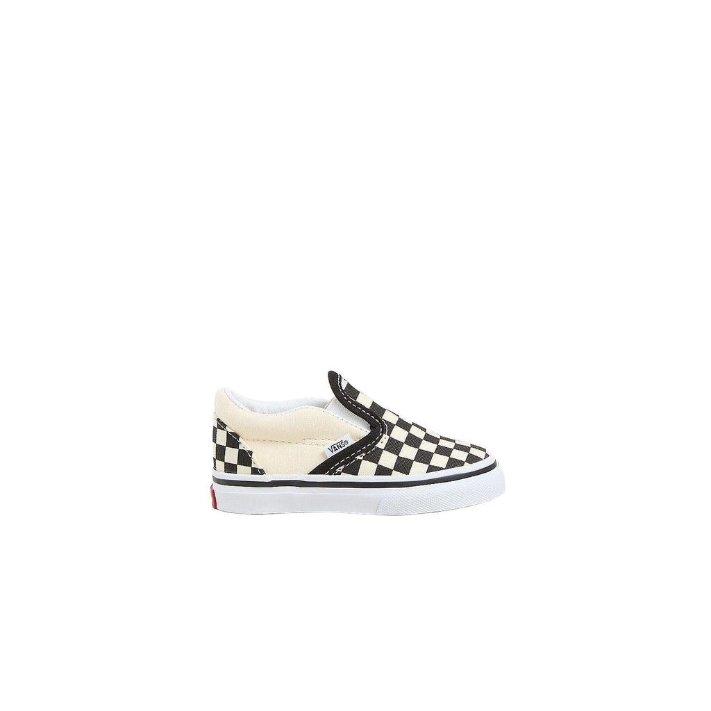 Vans Toddler Classic Slip-On Checkerboard Shoe in Black Off White