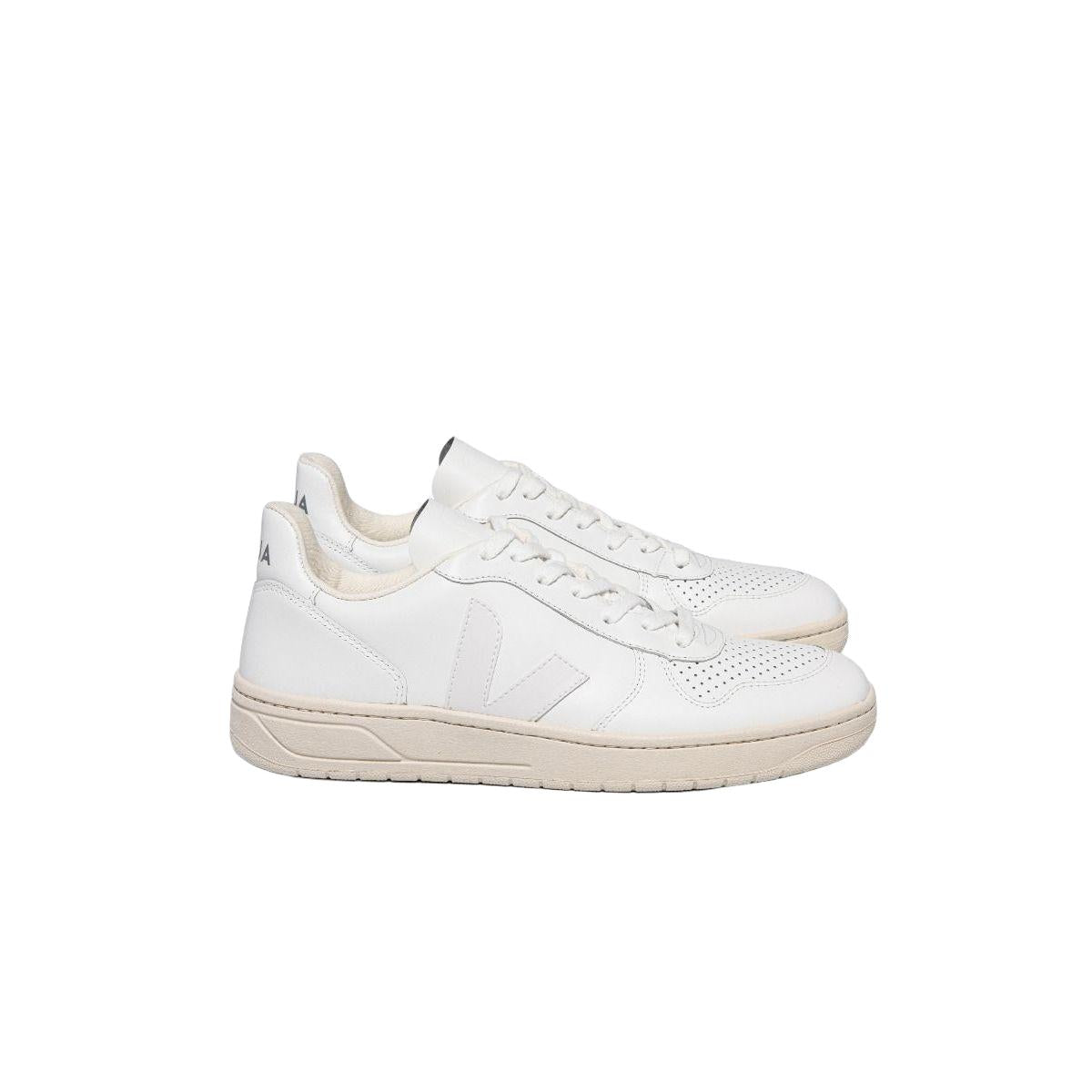 Veja Women's V-10 Leather Sneaker in Extra White